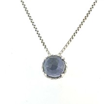 David Yurman Amethyst Pendant Necklace 17&quot; Sterling Silver Estate DY686 - €211,03 EUR