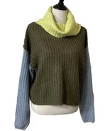 HYFVE Sweater Cowl Neck Sz M Boho Cropped Colorful Top Soft Lightweight ... - $27.27 CAD