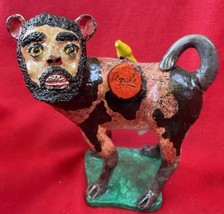 Mexican Fine Folk Art Barro Betus Bearded Dog Man Nagual By Juan José Me... - $70.00