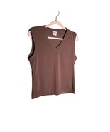 COLUMBIA Womens Size Medium Sleeveless V-Neck Top Outdoors Hiking Brown ... - $18.69