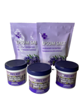 3 Relief Pure Epsom Salt Body Cream Lavender &amp; 2 THERAPLUS Epsom Salt - NEW! - £22.30 GBP