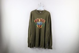 Vtg 90s Ocean Pacific Mens XL Thrashed Spell Out Mock Neck Long Sleeve T-Shirt - £46.35 GBP