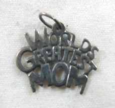 Vintage Worlds Greatest Mom Sterling Silver Charm - £2.15 GBP