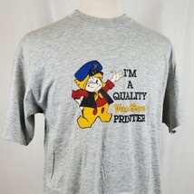 Vintage I&#39;m a Quality Van Son Printer T-Shirt XL Gray Single Stitch Deadstock - £18.97 GBP