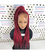 Red Braided Wig 13x4 Lace Frontal Small Box Braids Lace Front Wig 22 Inches - £147.74 GBP
