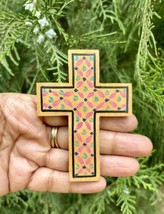 1 Pc Wood CROSS Pendant, Jesus Christ Wooden Locket Handmade 8 cm handpa... - $16.65
