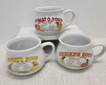 SET OF 3 Soup Mugs Chicken Tomato Potato Soup Recipes Cups DDI Don&#39;t Do ... - $17.36