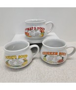 SET OF 3 Soup Mugs Chicken Tomato Potato Soup Recipes Cups DDI Don&#39;t Do ... - £13.91 GBP