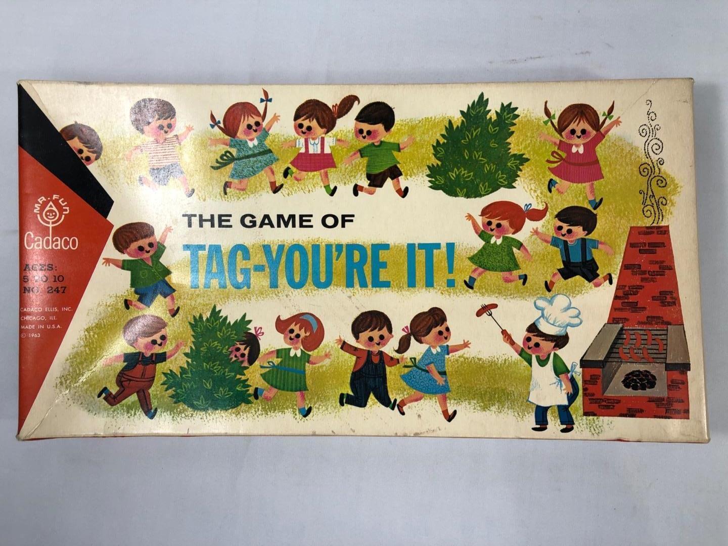 Vintage Tag You're It Board Game Cadaco 1963 Complete - $25.00