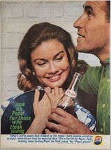 1961 Print Ad Pepsi Cola Couple Drink Bottle of Soda Pop Think Young - $19.42