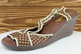 Skechers Cali Size 8 M Brown Ankle Strap Fabric Women Sandal Shoes - £15.49 GBP