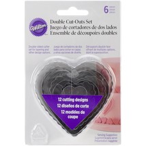 Wilton 6-Piece Nesting Fondant Double Sided Cut Out Cutters, Hearts,Silver - £10.21 GBP