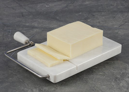 Cheese Slicer White Handmade Marble Cheese Cutter Cutting Board with Wire - £17.57 GBP