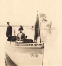 Fancy Lady in Boat Original Photo Vintage Photograph - £7.85 GBP