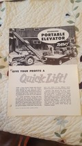 Ford Motor Company 1956 Dearborn Portable Elevator Flyer Sheet Advertising - $9.79