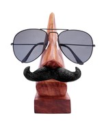 Handmade Wooden Nose Shaped Spectacle Specs Eyeglass Holder Stand With M... - £19.37 GBP