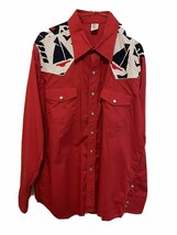 MALCO MODES   Western Pearl Snap Button SHIRT Cowboy Rockabilly 17 / 35 ... - $44.55