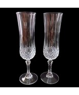 Longchamp Champagne Flutes Crystal Wine Glasses Cristal D Arques Pair Di... - £25.88 GBP