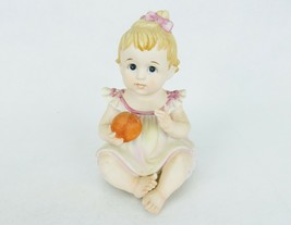Vintage Lefton Bisque Figurine, Toddler Girl Sitting Holding A Ball, #KW1806 - £11.71 GBP