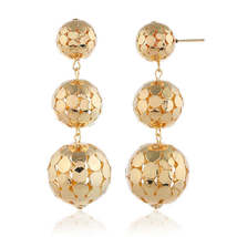 18K Gold-Plated Linking Sequin Ball Drop Earrings - £10.41 GBP