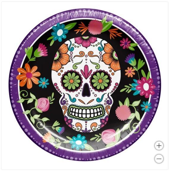 Artstyle Paper Plates Napkins Multicolor 200-Count Halloween Spooky Skeleton Item image 2