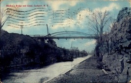 Vintage POSTCARD-HITCHEN&#39;S Bridge On Erie Canal, Lockport, Ny BK65 - £5.49 GBP