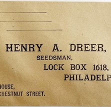 1850s Henry Dreer Seed Pioneer Mail Order Envelope Victorian Agriculture... - £99.55 GBP