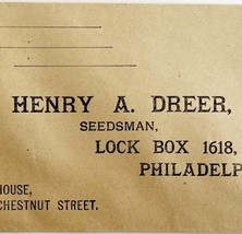 1850s Henry Dreer Seed Pioneer Mail Order Envelope Victorian Agriculture... - £100.34 GBP