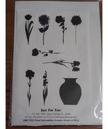 Just For Fun Rubber Stamp Set FLORAL SILHOUETTES design Floral Vase Stam... - €6,99 EUR