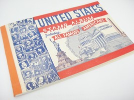 Vintage United States Stamp Album Including Famous Americans Illustrated 1943 - £6.34 GBP