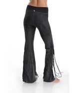 Boho Fringe Yoga Pants – Mineral Wash Foldover Tassel Leggings for Festival - $1,098.85 MXN