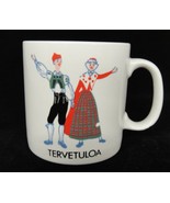 Tervetuloa Finnish Welcome Mug Couple in Traditional Dress Grindley England - $9.20