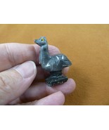 Y-OST-29) little gray tan OSTRICH SOAPSTONE PERU gem FIGURINE bird ostri... - $8.59