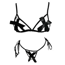 Women Mesh Bra Panty Lingerie Set with Handcuffs with G-String Panty (Fr... - $281.97 MXN