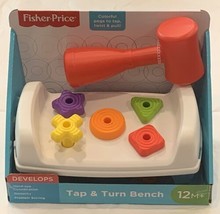 Fisher-Price Tap &amp; Turn Bench Developmental Toy Hammer, Tools, Shapes, Colors - £10.27 GBP