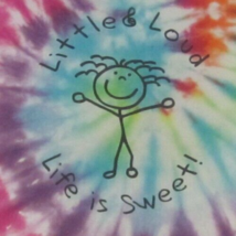 Little &amp; Loud Life Is Sweet Tie Dye T-Shirt (XL) Adult Vintage Stick Fig... - £14.00 GBP