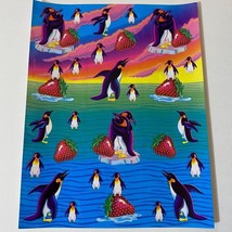 Vintage Lisa Frank Hugging Penguins Strawberries Scentsations Sticker Sheet - £11.73 GBP