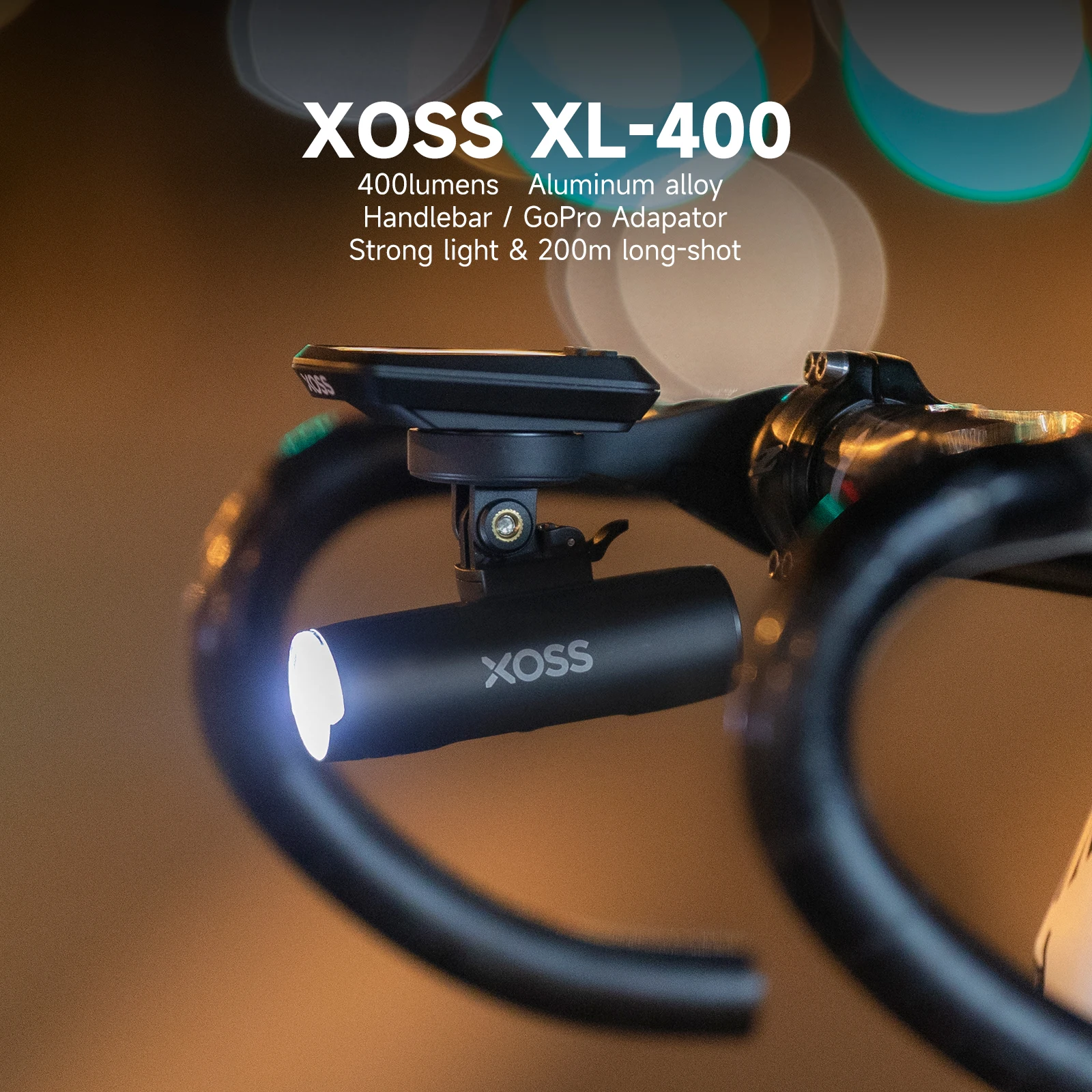 Sporting XOSS XL-400 Bicycle Headlight Waterproof Bike Light USB Rechargeable MT - £39.16 GBP