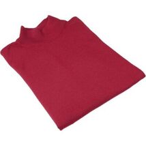 Men PRINCELY Soft Comfort Merinos Wool Sweater Knits Mock 1011-00 Raspberry image 5