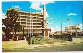 Barbados West Indies Caribbean Postcard Trafalgar Square Centotaph Treasury Bldg - £1.63 GBP