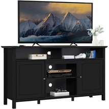31 In Tall Tv Stand Entertainment Center W/Open Compartments &amp; Storage Cabinets - £248.82 GBP