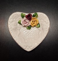 Vintage 1999 Hermitage Pottery tricolor ceramic heartshaped dish - £9.03 GBP