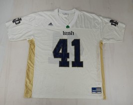 Vintage Adidas Notre Dame Football White Gold Jersey NCAA Number 41 Mens XXL - £46.79 GBP