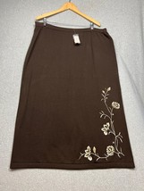 Dressbarn Womens Stretch Skirt Embroidered Knitted Plus Size 18/20 Cottagecore - $34.88