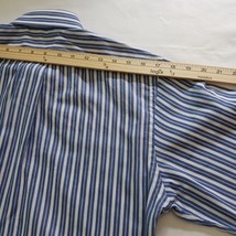 Van Heusen Fitted Men's White & Blue Stripes Cotton Blend Button Up Shirt Size M image 10