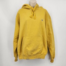 Champion Sweatshirt Hoodie Men&#39;s Size Medium Yellow Hooded Pullover - £10.18 GBP