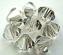 6 5mm Swarovski 5301 Bicones-Crystal Silver Shade(Please read item description) - £0.84 GBP