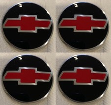 45mm (1.77in) -Set of 4x Metal stickers car wheel center cap DOMED CHEVR... - $713.29 MXN