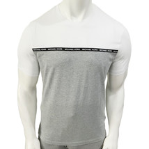 Nwt Michael Kors Msrp $59.99 Men&#39;s White Gray Crew Neck Short Sleeve T-SHIRT M - £23.61 GBP