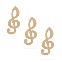 3 Music Signs Notes Unfinished Wooden Shapes Craft Cutouts DIY Unpainted 3D - £22.79 GBP